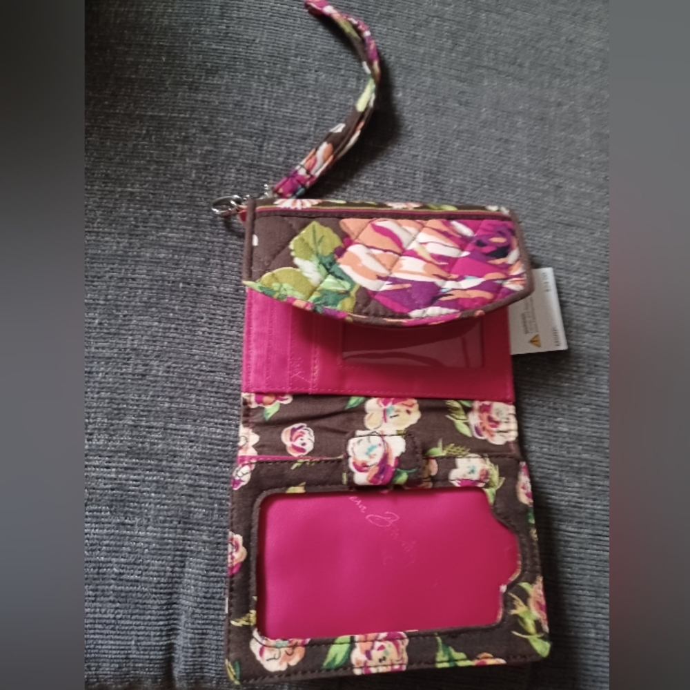 Fvera Bradley Floral Pink and Brown Women's Wristlet